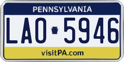 PA license plate LAO5946