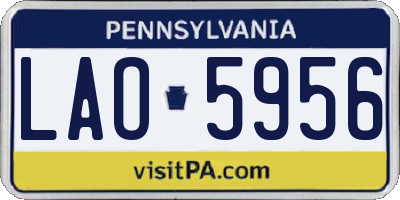 PA license plate LAO5956