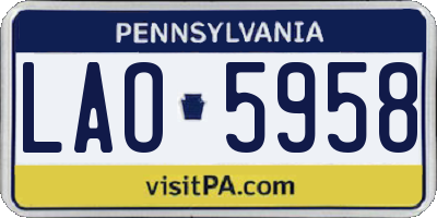 PA license plate LAO5958