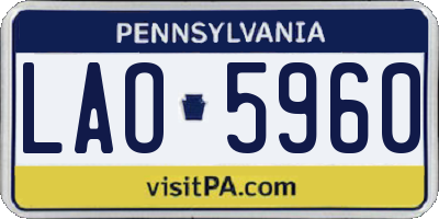 PA license plate LAO5960