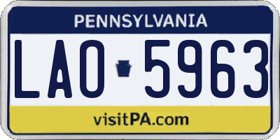 PA license plate LAO5963
