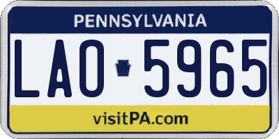 PA license plate LAO5965