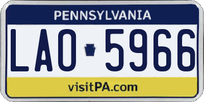 PA license plate LAO5966