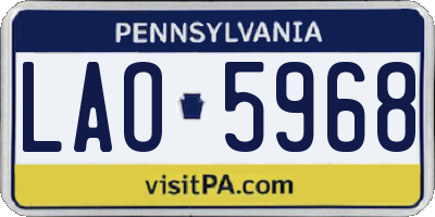 PA license plate LAO5968