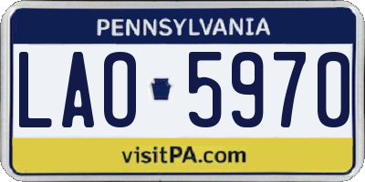 PA license plate LAO5970