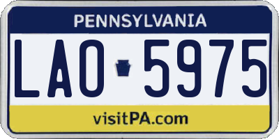 PA license plate LAO5975