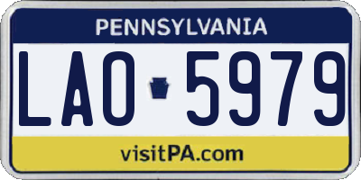 PA license plate LAO5979