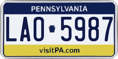 PA license plate LAO5987