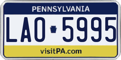 PA license plate LAO5995