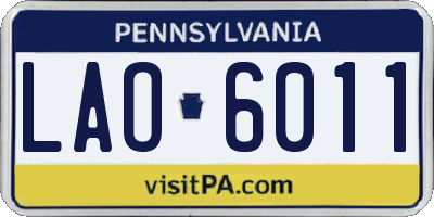 PA license plate LAO6011