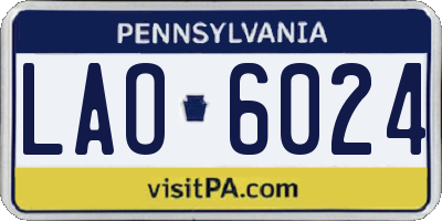 PA license plate LAO6024