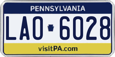 PA license plate LAO6028