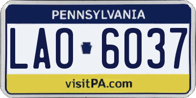 PA license plate LAO6037