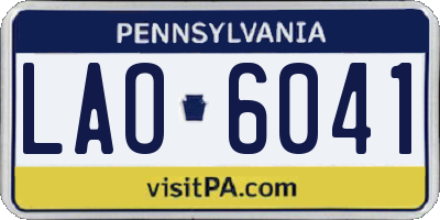 PA license plate LAO6041