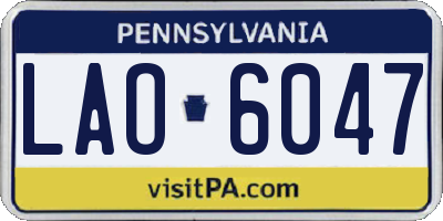 PA license plate LAO6047