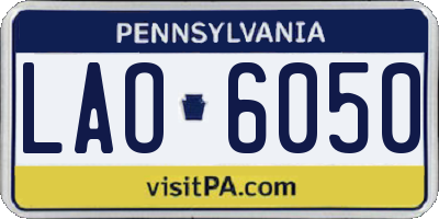 PA license plate LAO6050