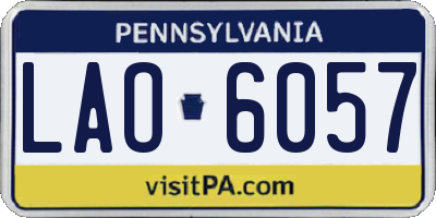 PA license plate LAO6057