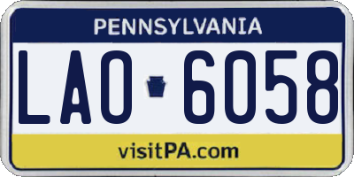 PA license plate LAO6058