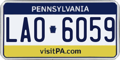 PA license plate LAO6059