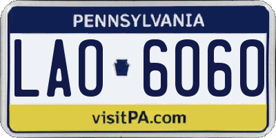PA license plate LAO6060