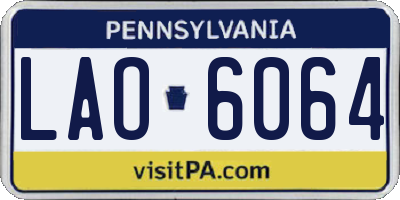 PA license plate LAO6064