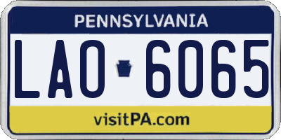 PA license plate LAO6065