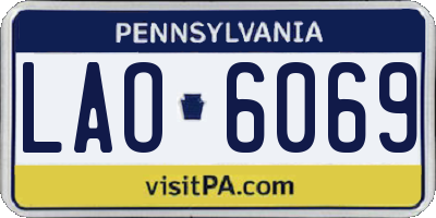 PA license plate LAO6069