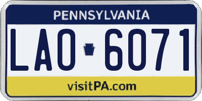 PA license plate LAO6071