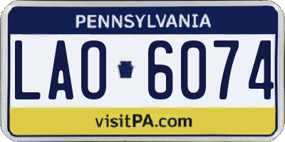 PA license plate LAO6074