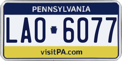 PA license plate LAO6077