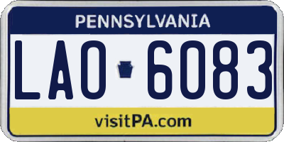 PA license plate LAO6083