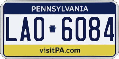 PA license plate LAO6084
