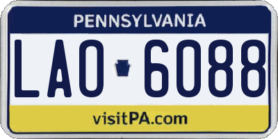 PA license plate LAO6088