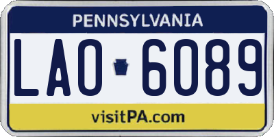 PA license plate LAO6089