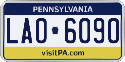 PA license plate LAO6090