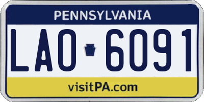 PA license plate LAO6091