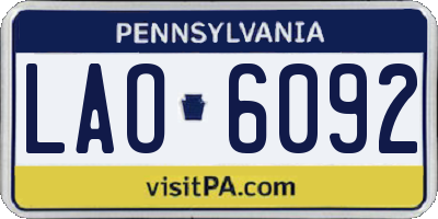 PA license plate LAO6092