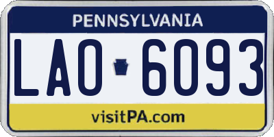 PA license plate LAO6093