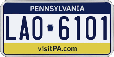PA license plate LAO6101