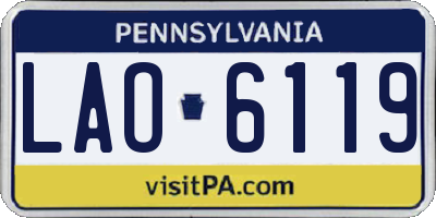 PA license plate LAO6119