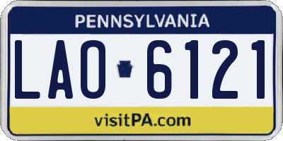 PA license plate LAO6121