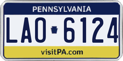 PA license plate LAO6124
