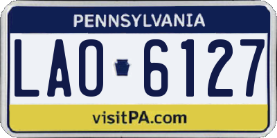 PA license plate LAO6127