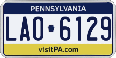 PA license plate LAO6129