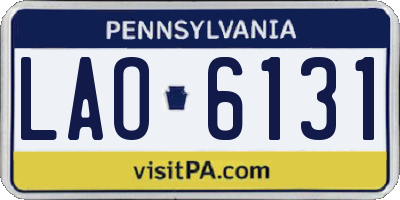 PA license plate LAO6131