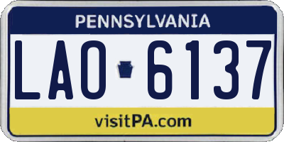 PA license plate LAO6137