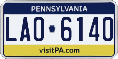 PA license plate LAO6140