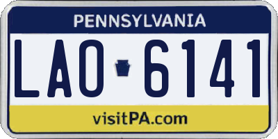PA license plate LAO6141
