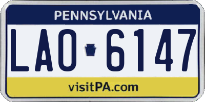 PA license plate LAO6147