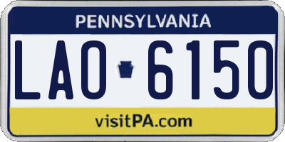 PA license plate LAO6150
